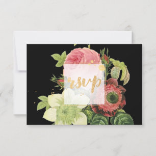 PixDezines RSVP Rose Garden/Gold/Faux Foil