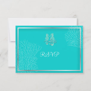 PixDezines rsvp Seahorse+Coral/diy colour Card