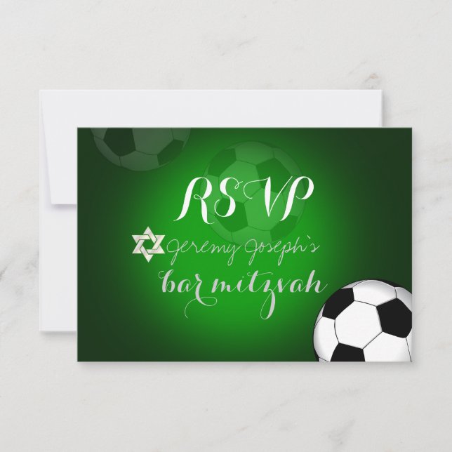 PixDezines rsvp Soccer Bar Mitzvah/DIY colour Card (Front)