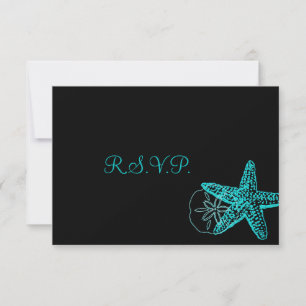 PixDezines rsvp Starfish/Beach Weddings Card