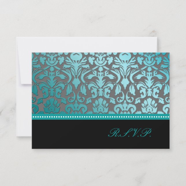 PixDezines rsvp teal flora damask/diy background (Front)