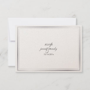 PixDezines rsvp template/gold+faux silver Card