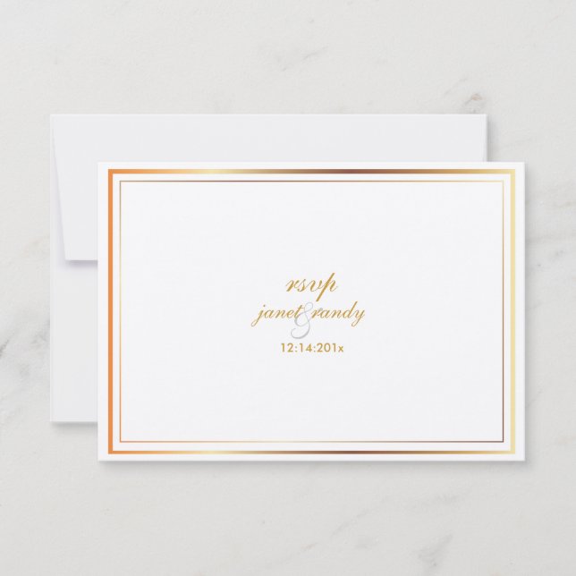 PixDezines rsvp template/silver+faux gold Card (Front)