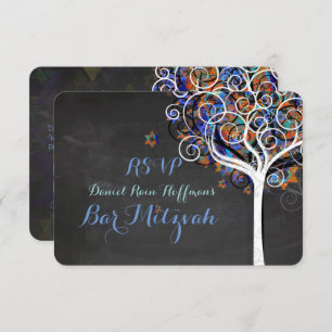 PixDezines rsvp tree of life Bat Mitzvah Invitation