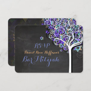 PixDezines rsvp tree of life Bat Mitzvah Invitation