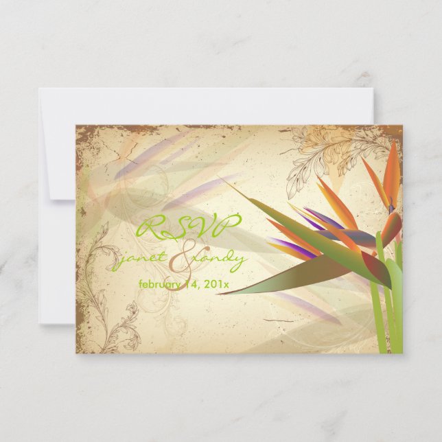 PixDezines RSVP VINTAGE BIRD OF PARADISE (Front)