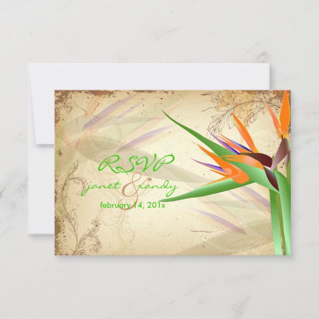 PixDezines RSVP VINTAGE BIRD OF PARADISE (Front)