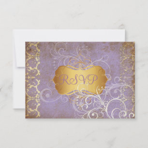 PixDezines rsvp Vintage grunge desiree damask Card