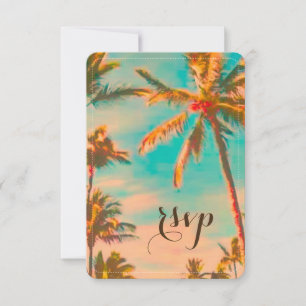 PixDezines rsvp vintage hawaiian beach/cobalt Card