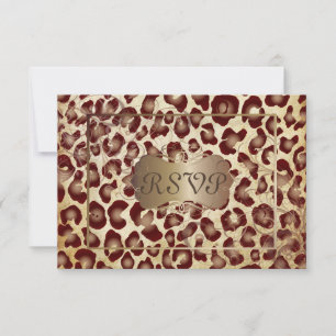 PixDezines RSVP, VINTAGE LEOPARD PRINT RSVP Card