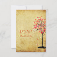 PixDezines rsvp vintage maple tree/orange+pink