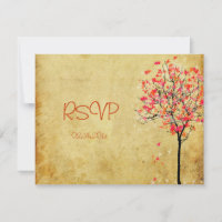 PixDezines rsvp vintage maple tree/orange+pink
