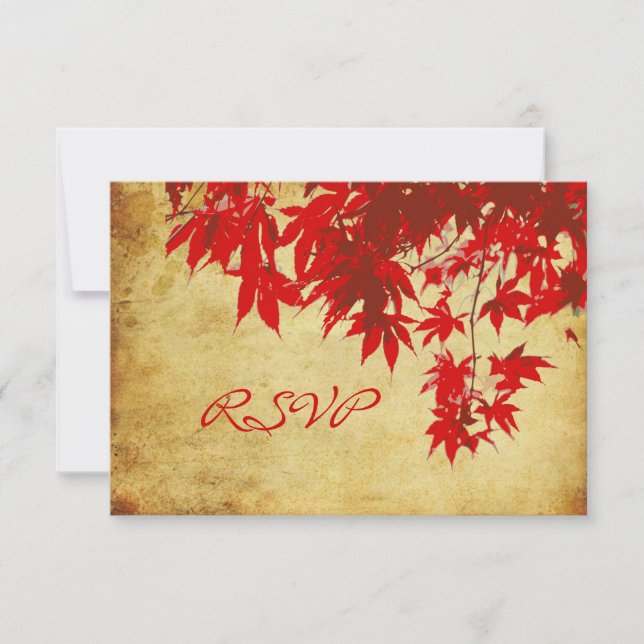 PixDezines rsvp Vintage Red Maple Leaves/fall (Front)
