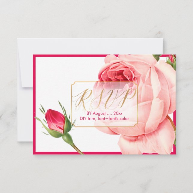 PixDezines RSVP Vintage Roses/Faux Gold/DIY Frame (Front)