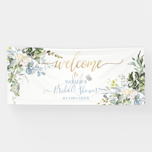 PixDezines Rustic Blue Gum Eucalyptus Banner (Horizontal)