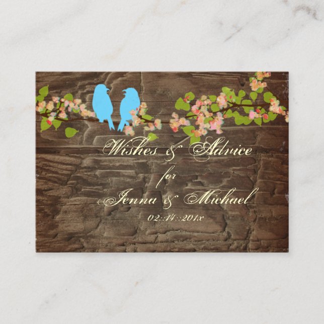 PixDezines Rustic Love Birds, Advice Cards (Front)