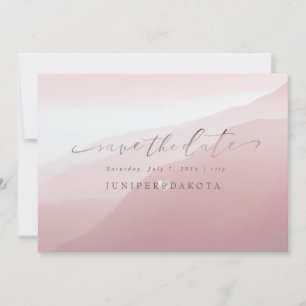 PixDezines Rustic Misty Mountain Range Ombre Blush Invitation