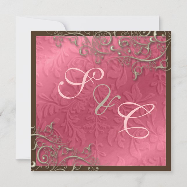 PixDezines rustic swirls/faux silver Invitation (Front)