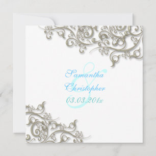 PixDezines rustic swirls/faux silver Invitation