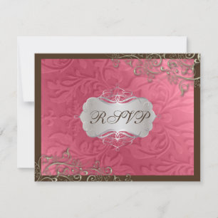 PixDezines rustic swirls/faux silver RSVP Card