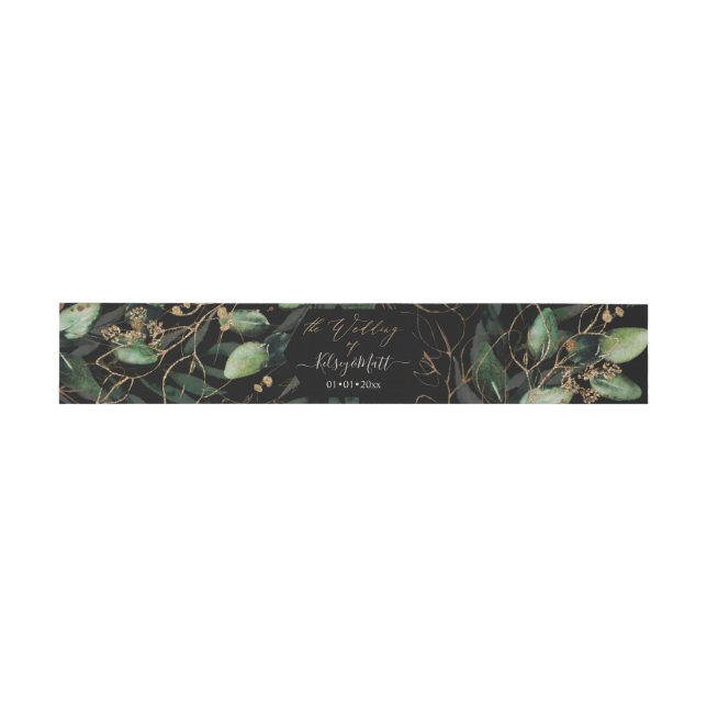 PixDezines Rustic Watercolor Greenery Eucalyptus Invitation Belly Band (Flat)