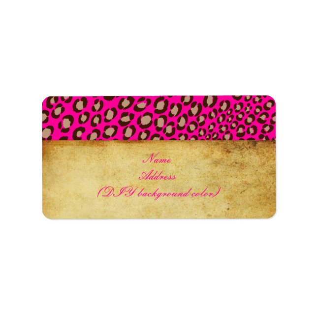 PixDezines Safari, hot pink, brown + tan, Leopard Label (Front)