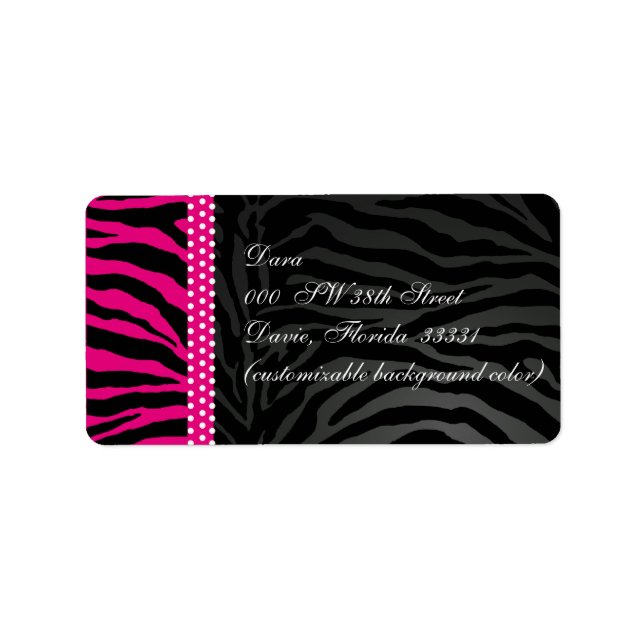 PixDezines Safari/zebra/DIY colour Label (Front)