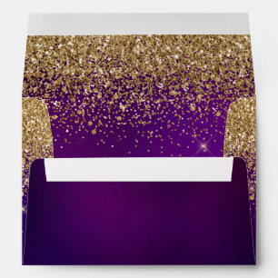 PixDezines Sangria, Faux Gold Confetti+Glitter Envelope