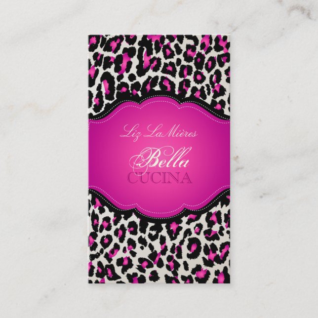PixDezines Sassy cheetah print/diy background Business Card (Front)