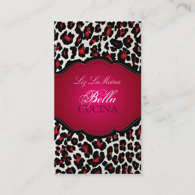 PixDezines Sassy cheetah print/diy background Business Card (Front)