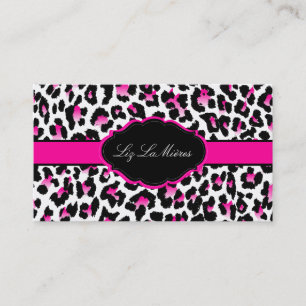 PixDezines Sassy cheetah print/hot pink+black Business Card