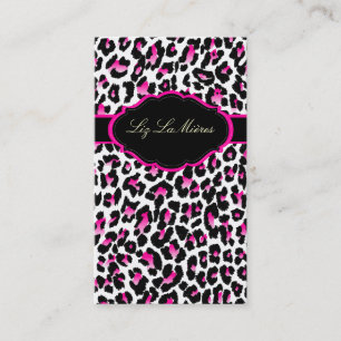 PixDezines Sassy cheetah print/hot pink+black Business Card