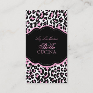 PixDezines Sassy cheetah print/pink+black Business Card