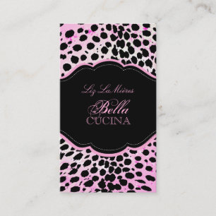 PixDezines Sassy cheetah print/pink+black Business Card