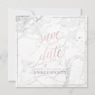 PixDezines SAVE DATE BLUSH PINK FUN SCRIPT+MARBLE Save The Date
