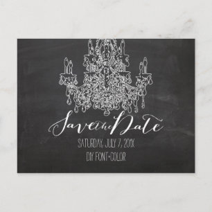 PixDezines/Save Date/chalkboard/Chandelier Announcement Postcard