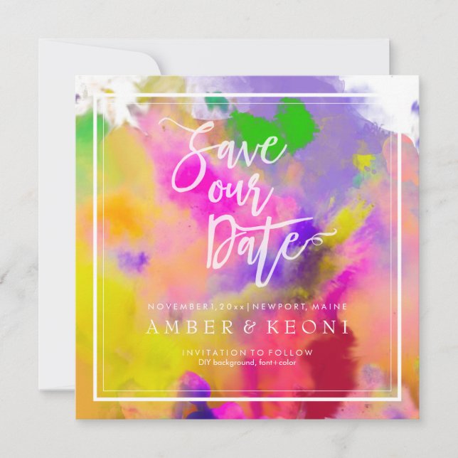 PixDezines Save Date/Colour Run/Rainbow Save The Date (Front)