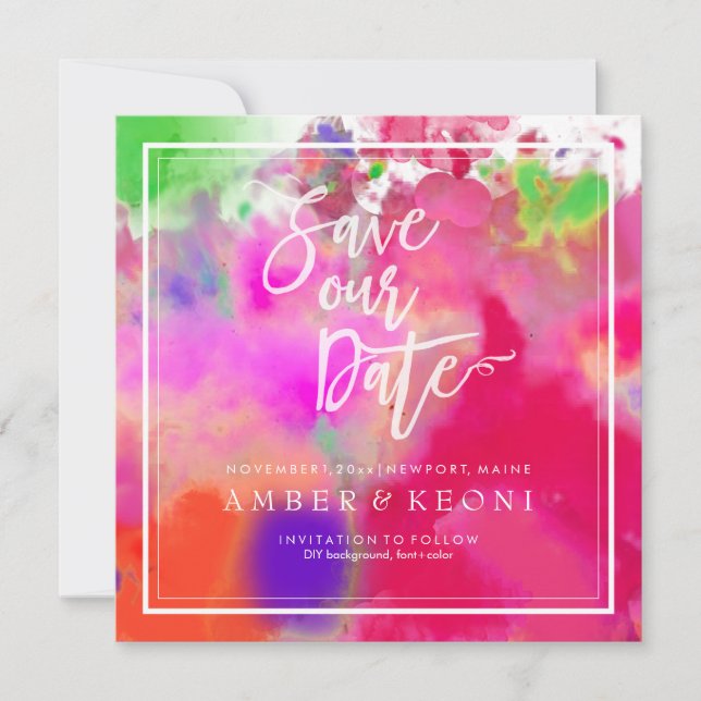 PixDezines Save Date/Colour Run/Rainbow The Date (Front)