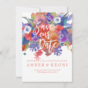 PixDezines Save Date/Floral Watercolor/Autumn Save The Date