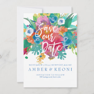 PixDezines Save Date/Floral Watercolor The Date