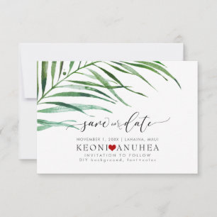PixDezines Save Date/Greenery, Palm Fronds The Date