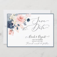 PixDezines Save Date H2 Dusty Blue Blush Roses