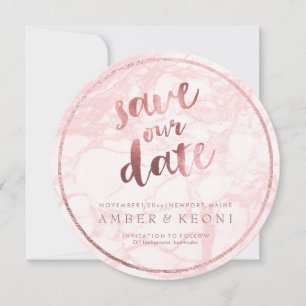 PixDezines Save Date/Rose Gold/Pink Marble Save The Date