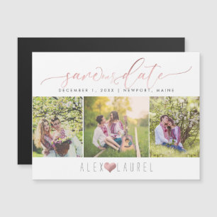 PixDezines Save Our Date/Faux Rose Gold Magnetic Invitation