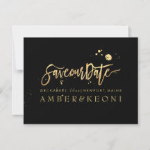 PixDezines Save Our Date/Stylish Faux Gold Script