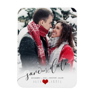 PixDezines Save the Date/Fancy Script Magnet