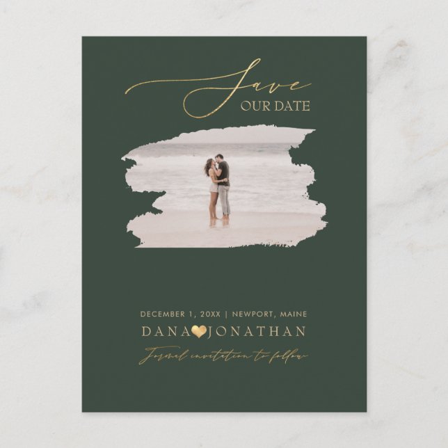 PixDezines Save the Date Luxe Script DIY Colour Postcard (Front)