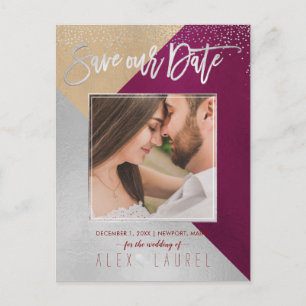 PixDezines Save the Date/Modern DIY Colours Announcement Postcard