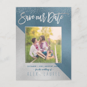 PixDezines Save the Date/Modern DIY Colours Announcement Postcard