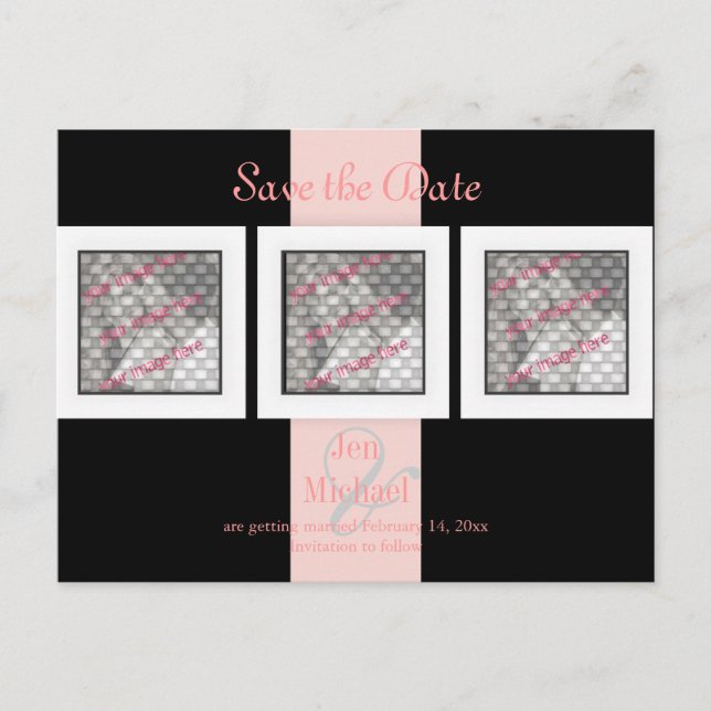 PixDezines save the date photo frames/DIY colours Announcement Postcard (Front)